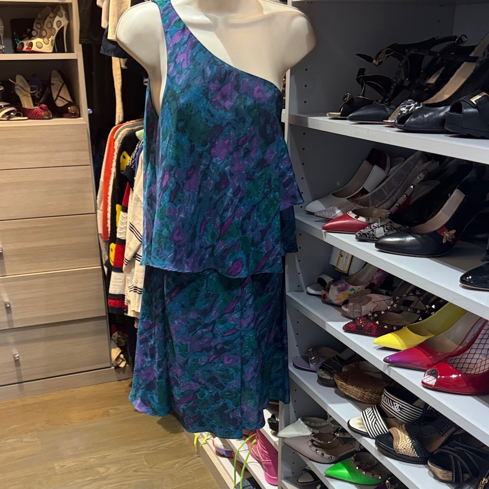 Suzi Chin for Maggy Boutique One Shoulder Floral Dress